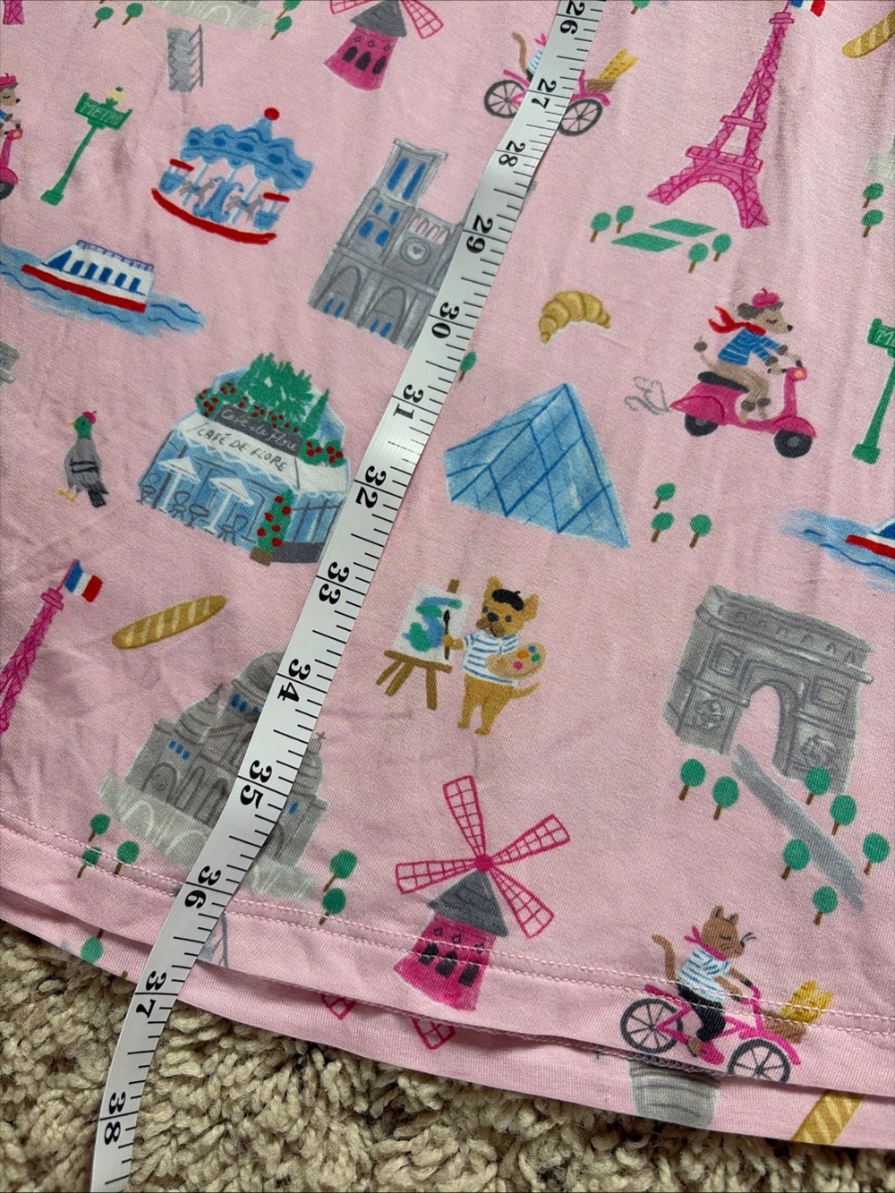 Little Sleepies Paris Pink Nightgown Women’s Size Large Bamboo Sleep Dress Soft - Picture 7 of 7